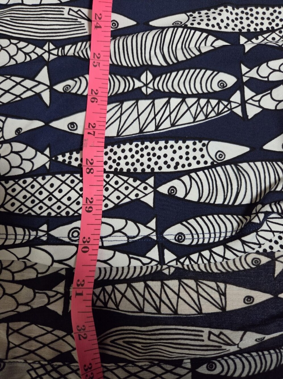 Alfani Navy & White Fish-Print V-Neck Tank Tunic With Overlay Size 2X - Picture 7 of 10